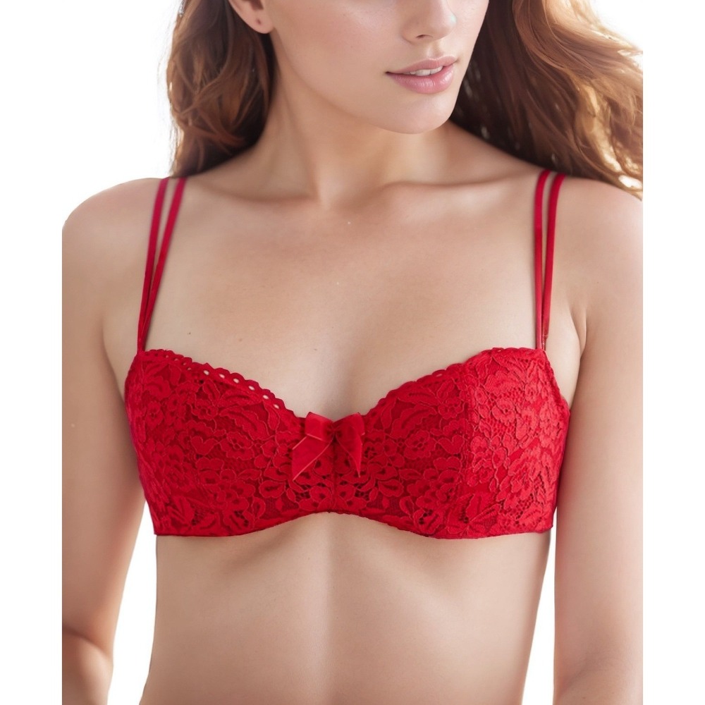b.tempt'd by Wacoal Women Ciao Bella Balconette Lace‎ Bra Red 38DD Coquette NWT